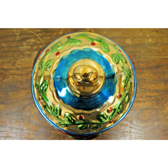 Style-Eyes By Baum Bros. Christmas Ornament Cookie Jar Treat Jar Metallic Globe - Picture 3 of 6